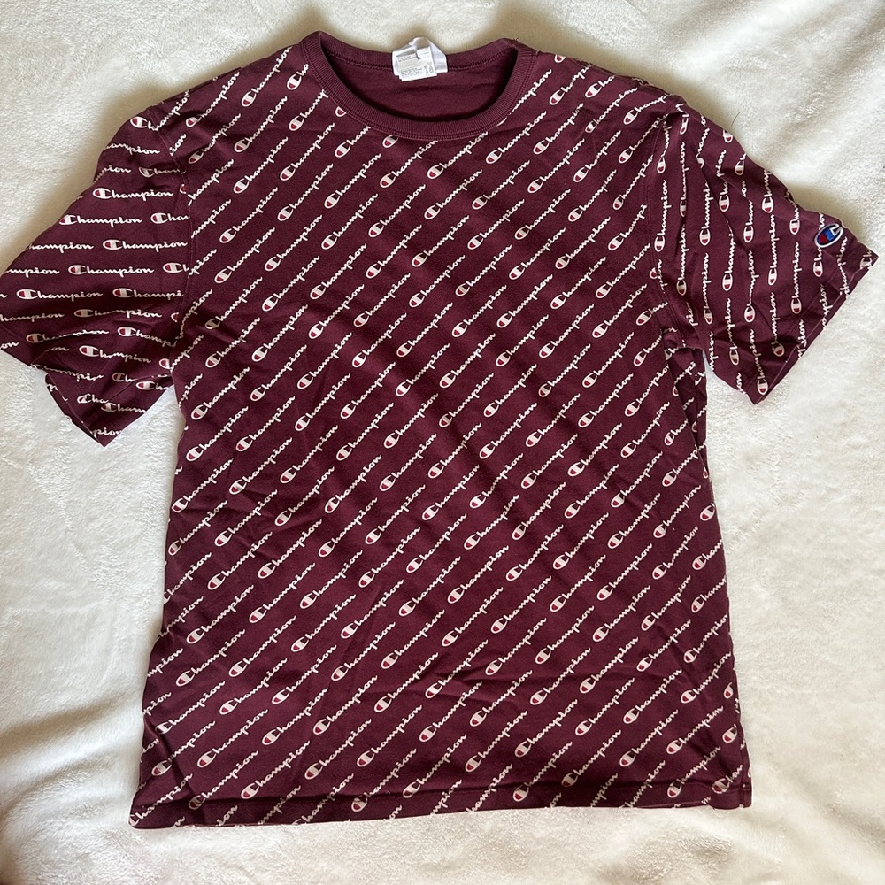 Champion Maroon Logo Short Sleeve Tee
